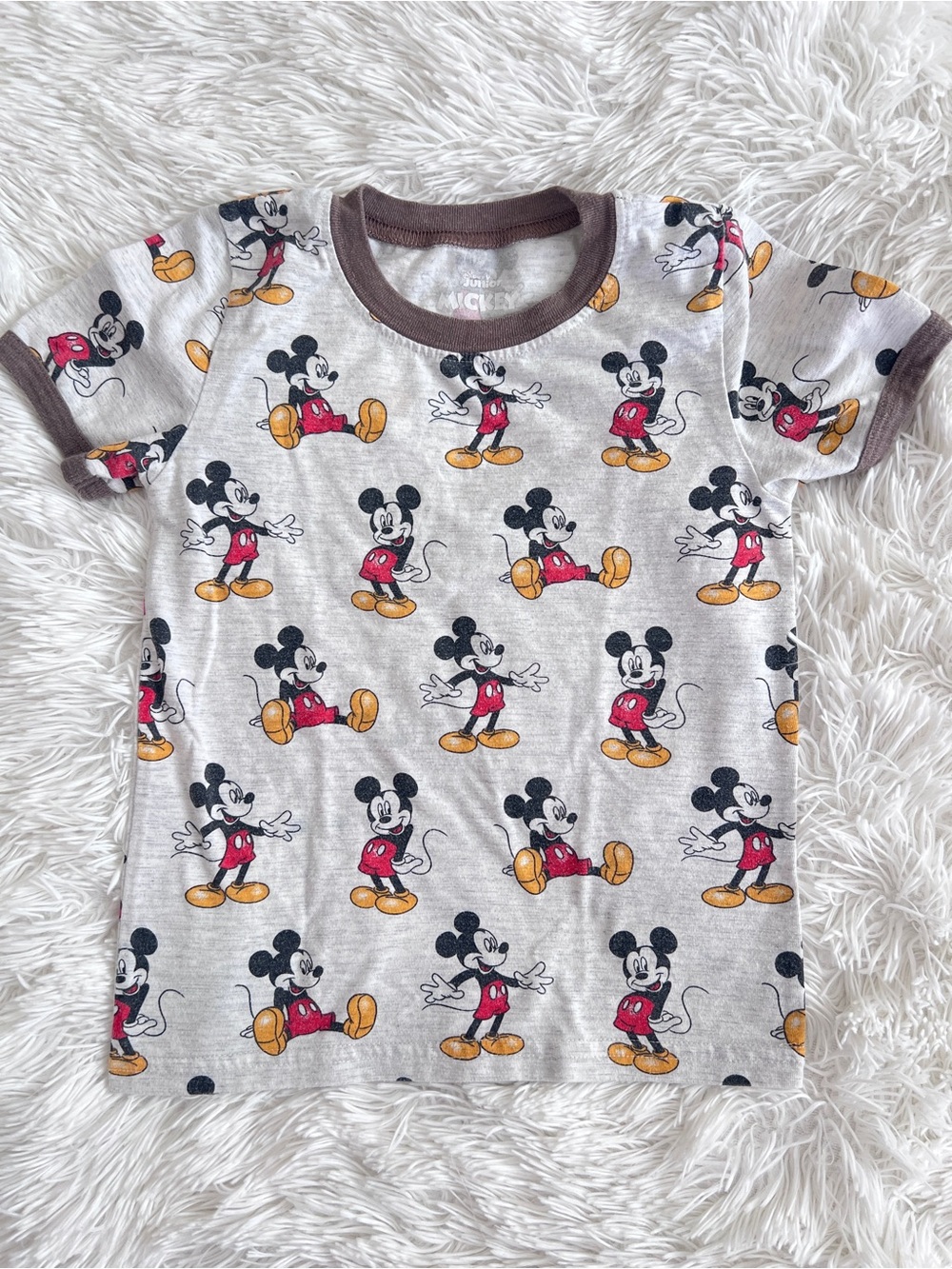 Disney Kids Short Sleeve Mickey Mouse Tee - Gray/Red/Yellow/Brown